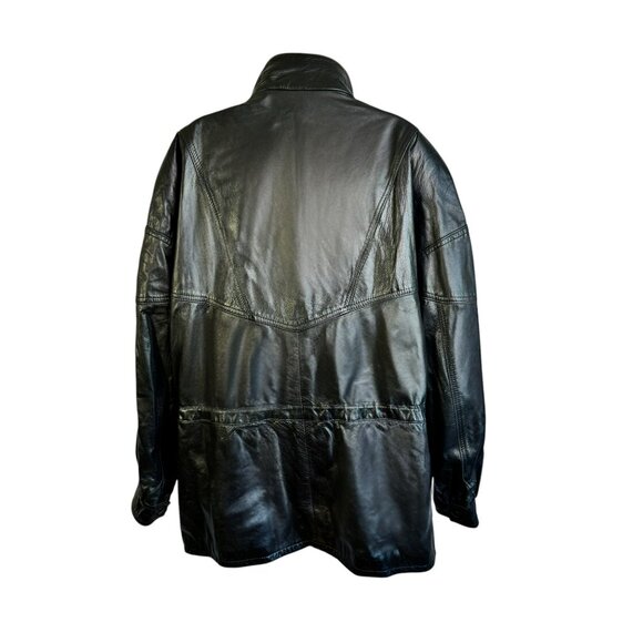 Vintage Dimitri Couture Black Leather Jacket – Men’s Medium, Moto Utility Style - Picture 4 of 11